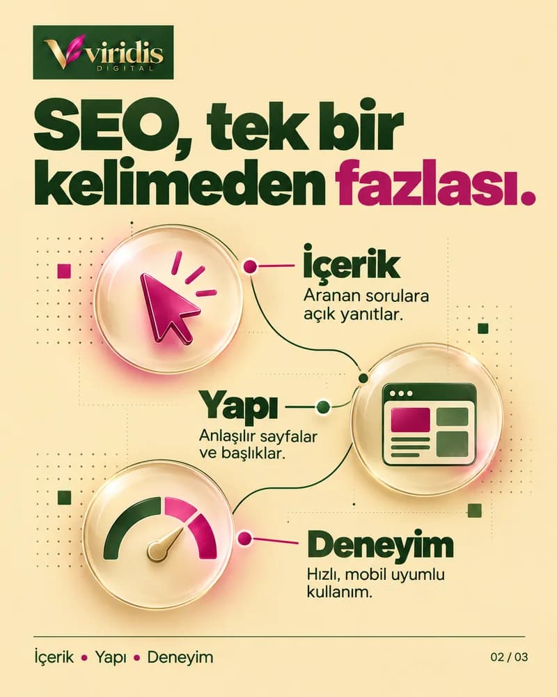 Instagram paylaşımı: "SEO, tek bir kelimeden fazlası": içerik, yapı ve deneyim başlıklarıyla SEO'nun üç yapı taşı